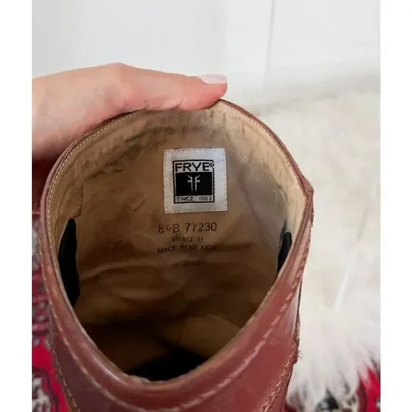 FRYE Jane Stitch Dark Brown Redwood Leather Riding Boots 77230 (8.5) - Picture 5 of 12